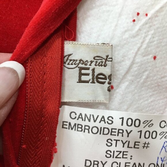 Vintage 1991 Imperial Elegance Needlepoint Pillow Peking Handicraft Floral Fruit - Picture 3 of 10